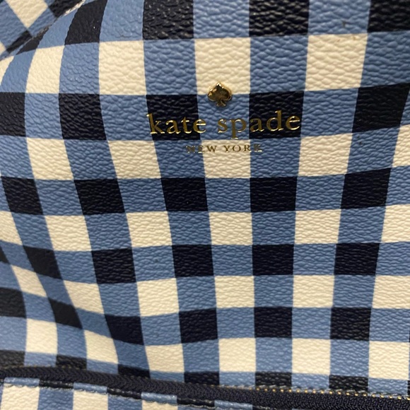 KATE SPADE CUTE ,  Gingham Blue and Cream Backpack Bag - Picture 3 of 9